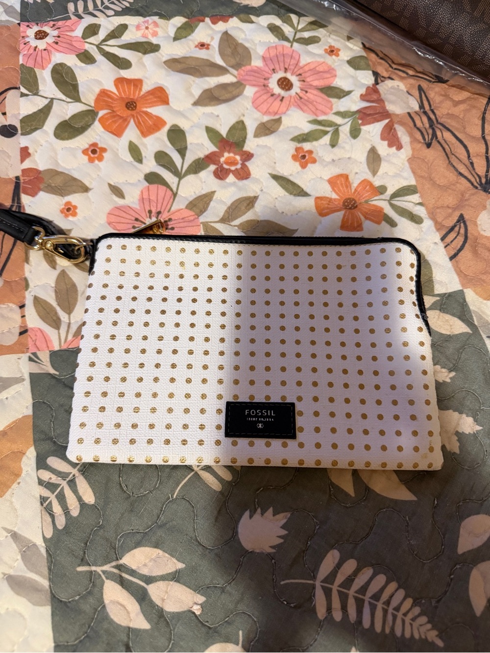 Fossil Polka Dot Wristlet/Bag